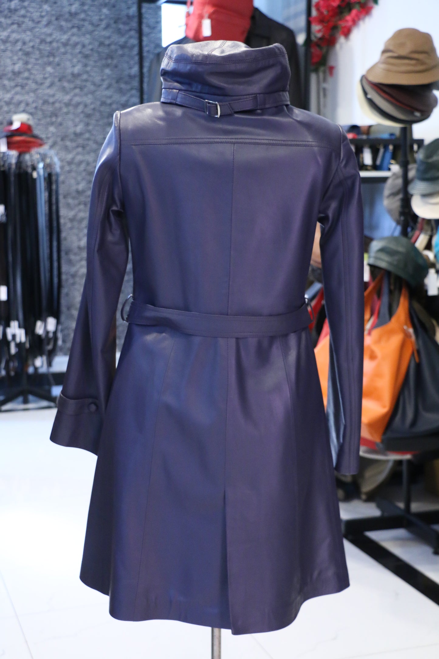 Purple – Royal Purple Leather Trench Coat