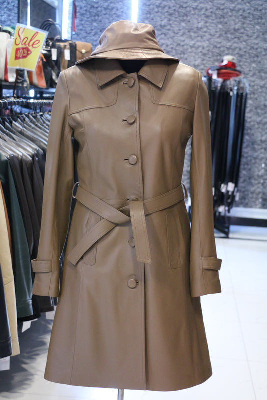 Brown – Espresso Brown Leather Trench Coat