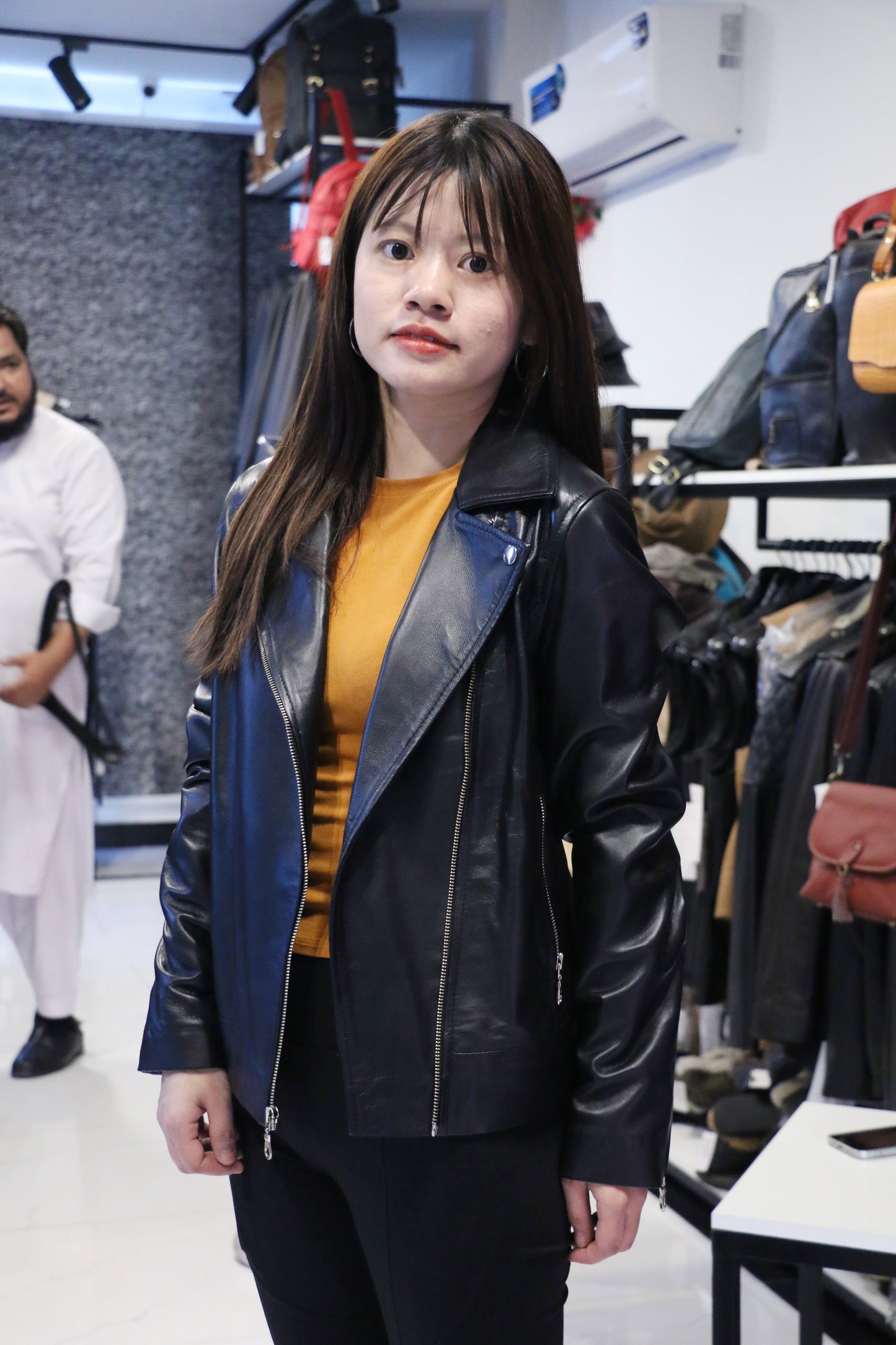 Shadow-Flex Women’s Zip Leather Jacket