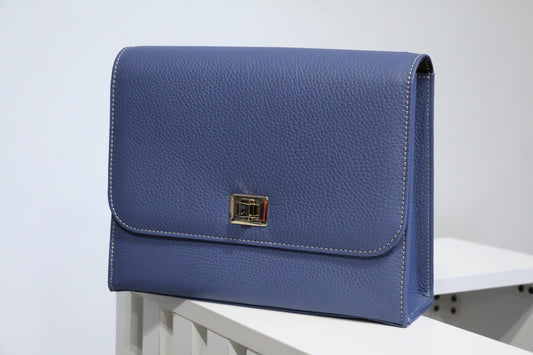 Stylish Women’s Cow Leather Handbag-Blue color