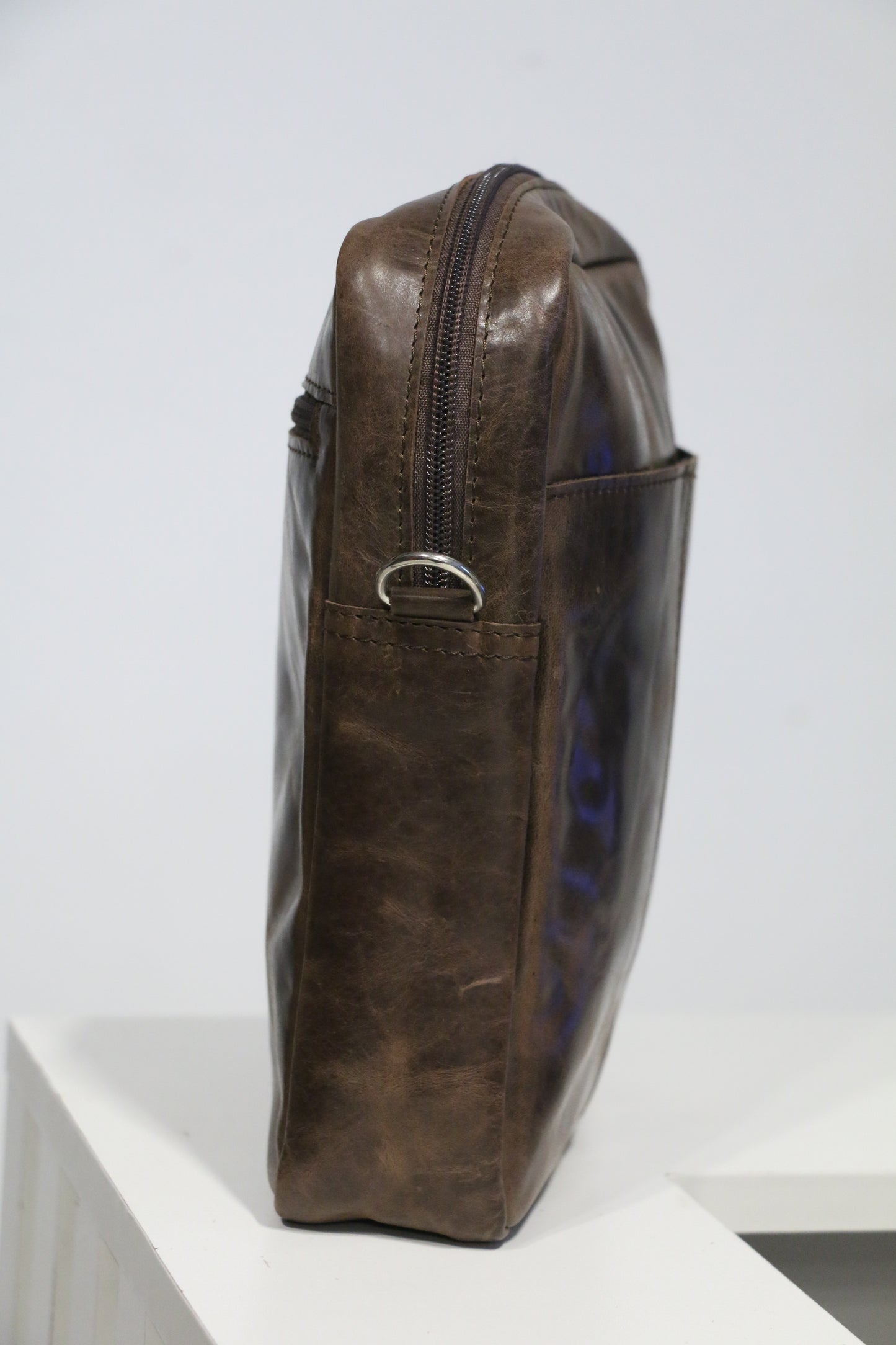 Unisex Dark Brown Leather Bag Pack