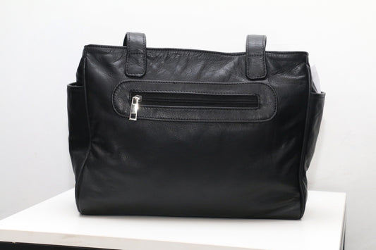 Midnight Grace Tote – Black Leather Women’s Handbag