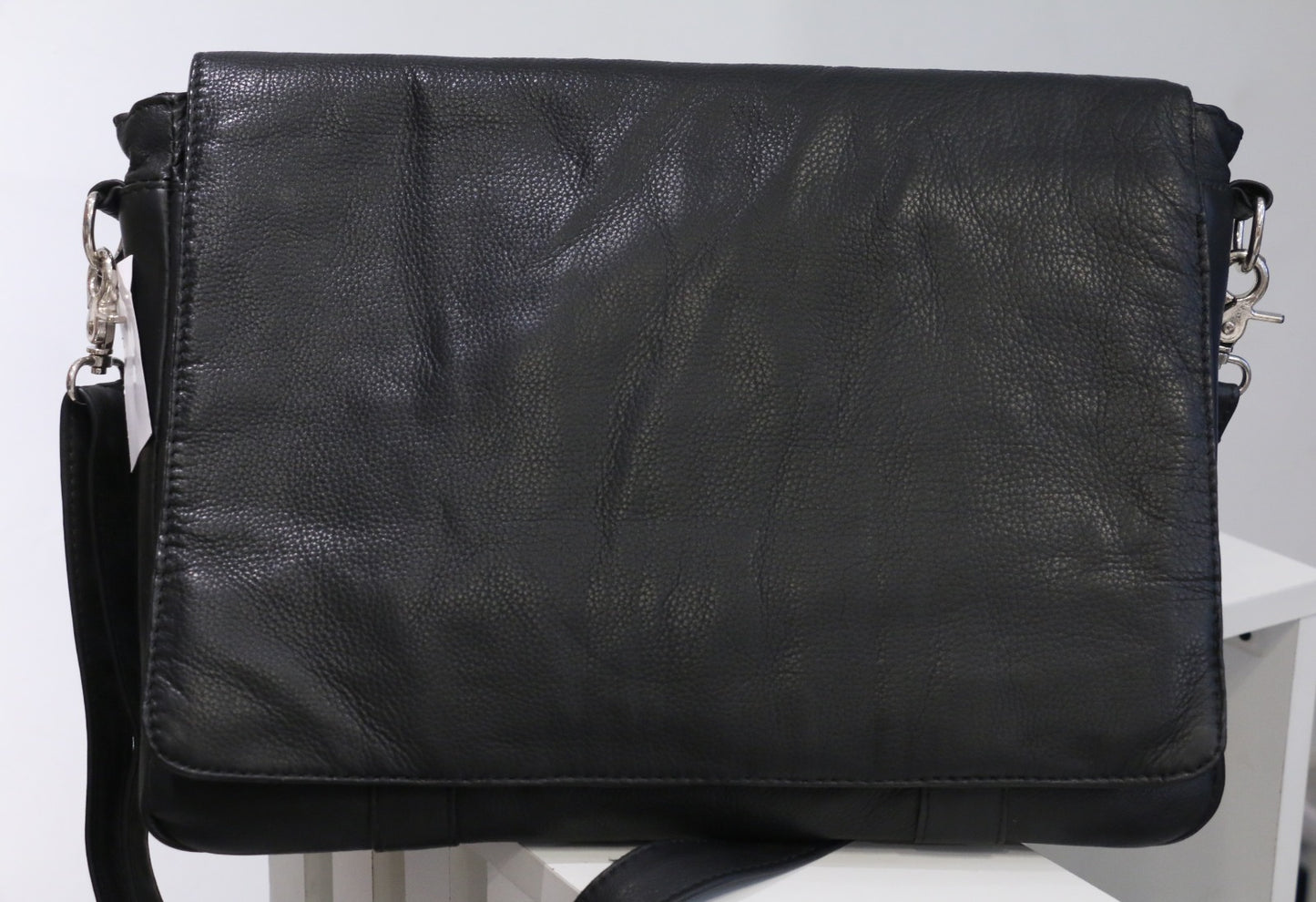 MetroPro Black Leather Office Bag