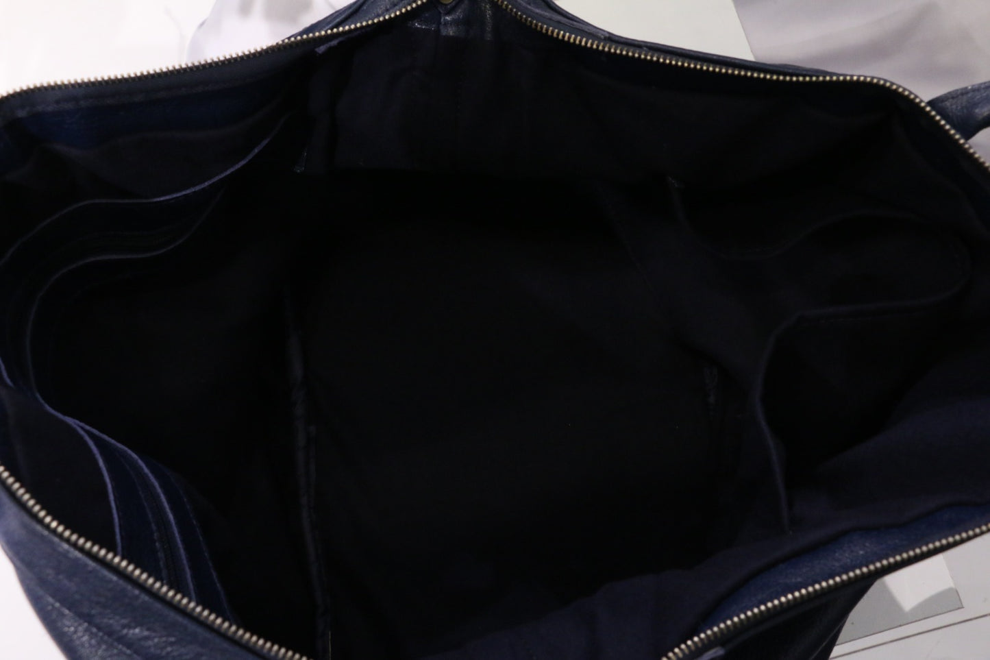 The Ocean Drift-Navy Blue Leather Duffle