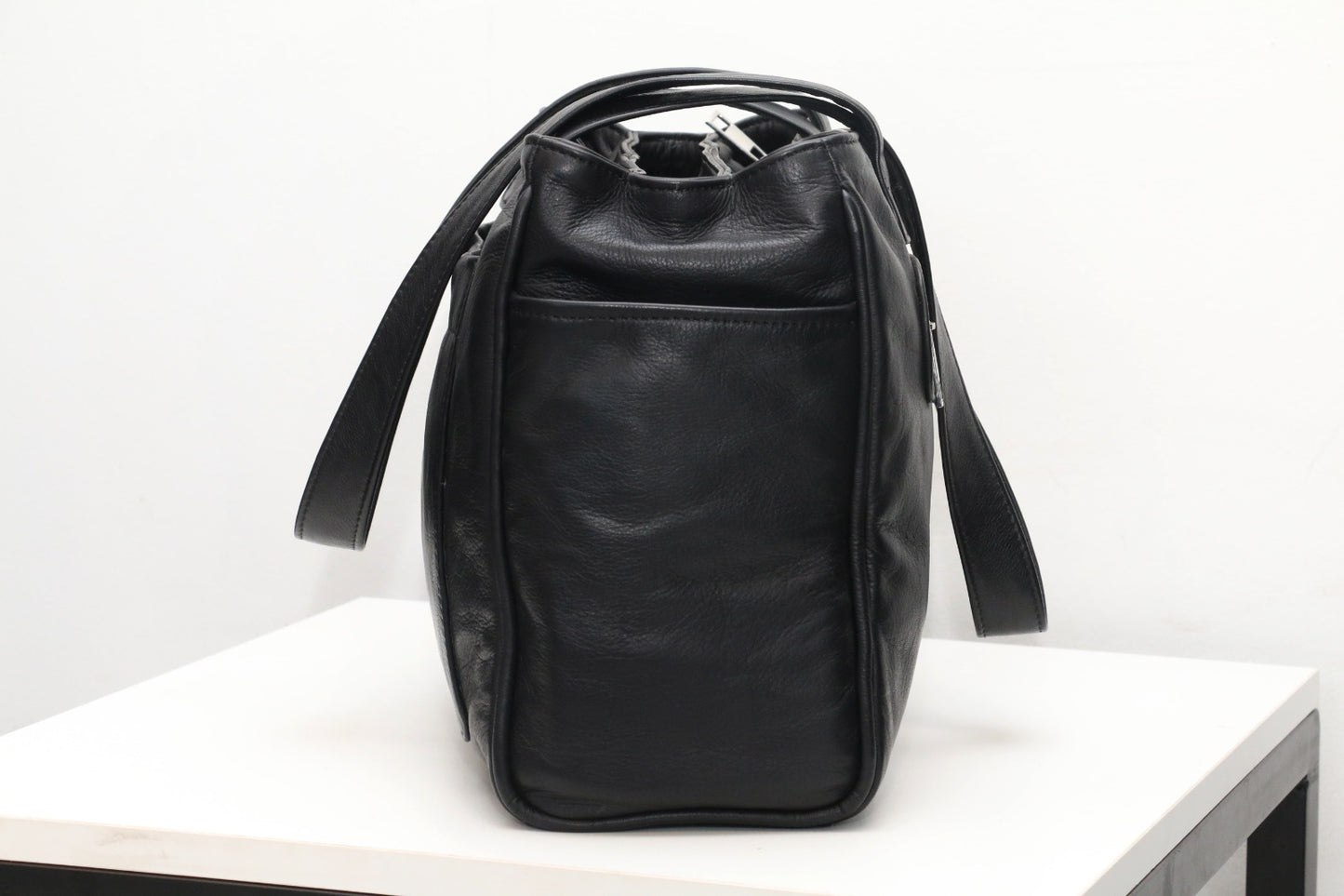 Midnight Grace Tote – Black Leather Women’s Handbag