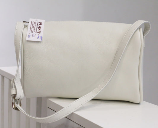Rich White Color Rectangular Crossbody Bag