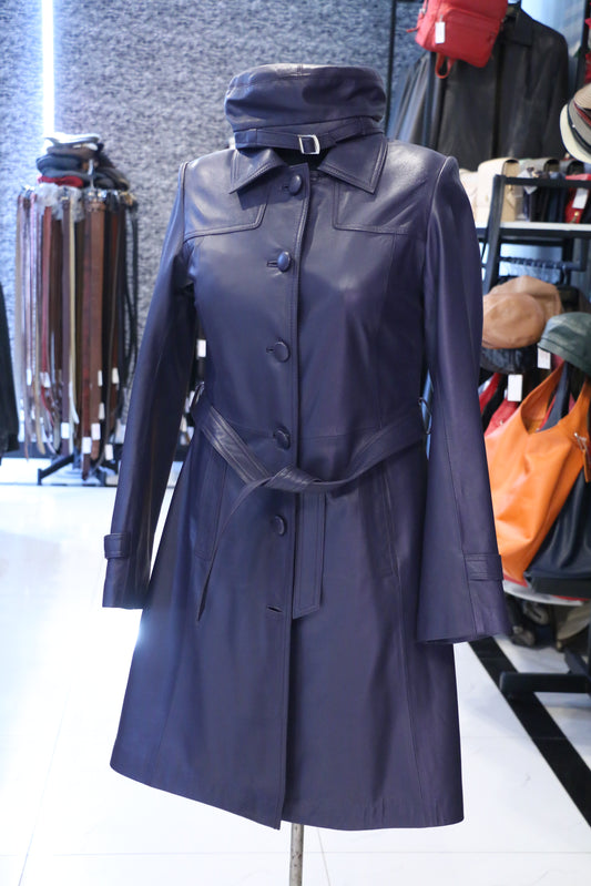 Purple – Royal Purple Leather Trench Coat