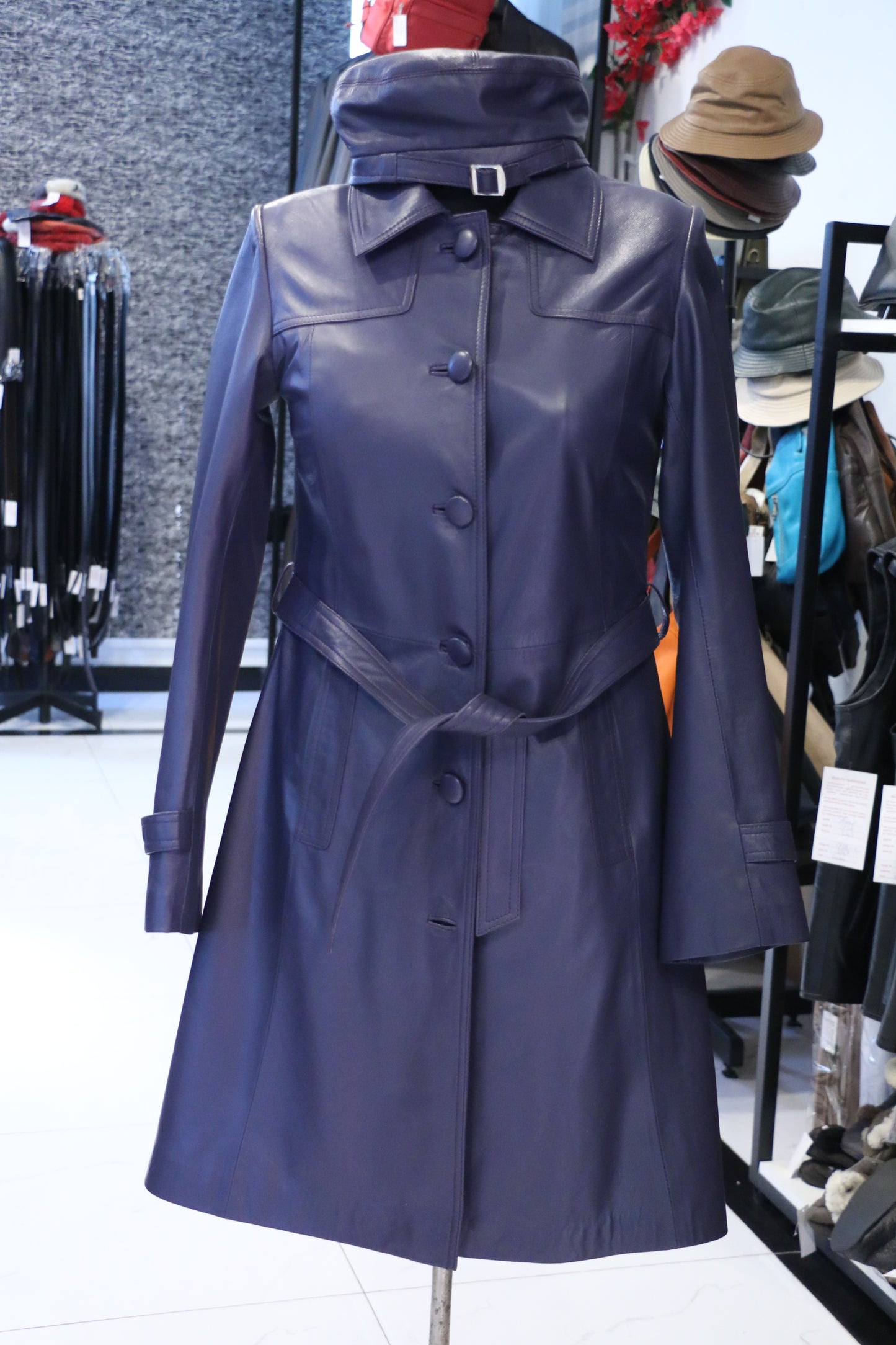 Purple – Royal Purple Leather Trench Coat