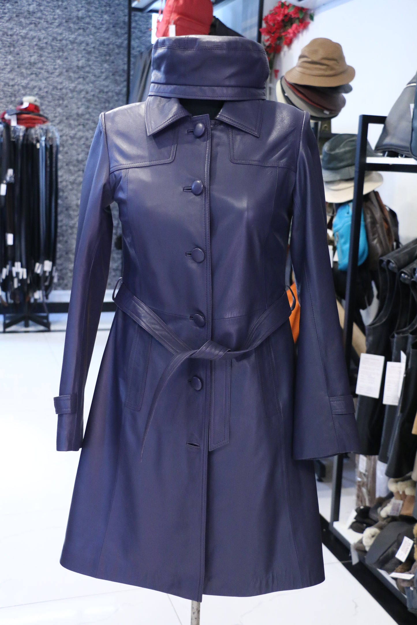 Purple – Royal Purple Leather Trench Coat