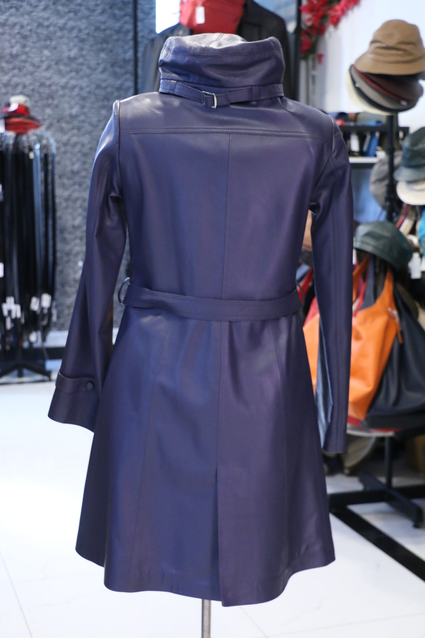 Purple – Royal Purple Leather Trench Coat