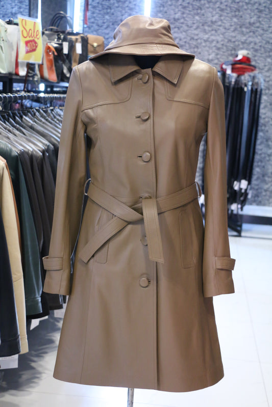 Brown – Espresso Brown Leather Trench Coat