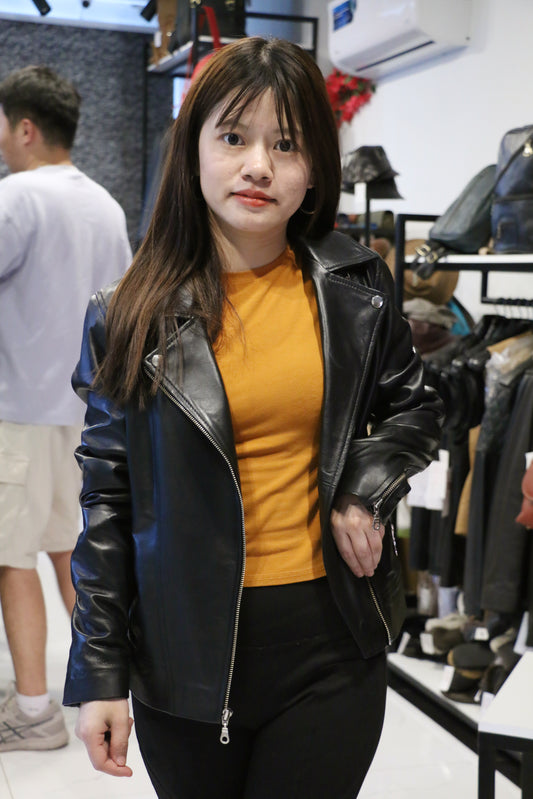 Shadow-Flex Women’s Zip Leather Jacket