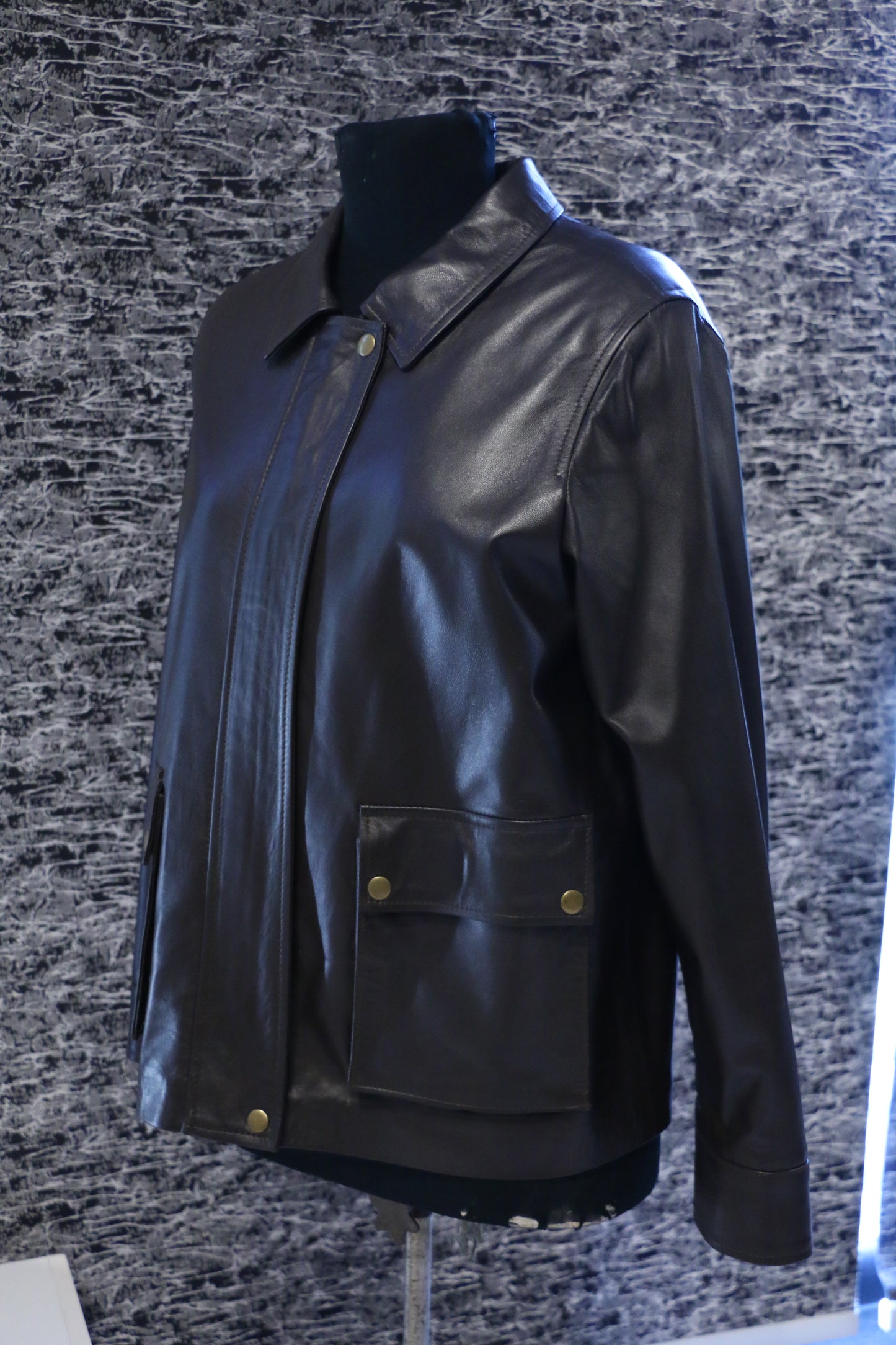 Premium Button-Down Leather Jacket