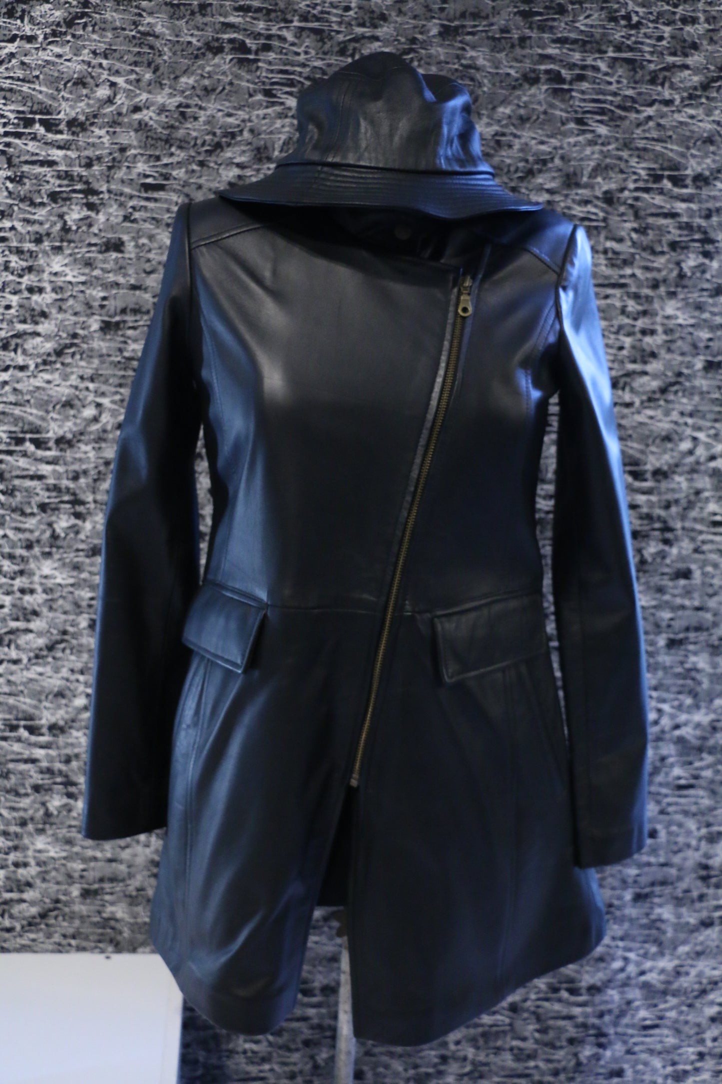 Modern Drift Asymmetric Leather Coat