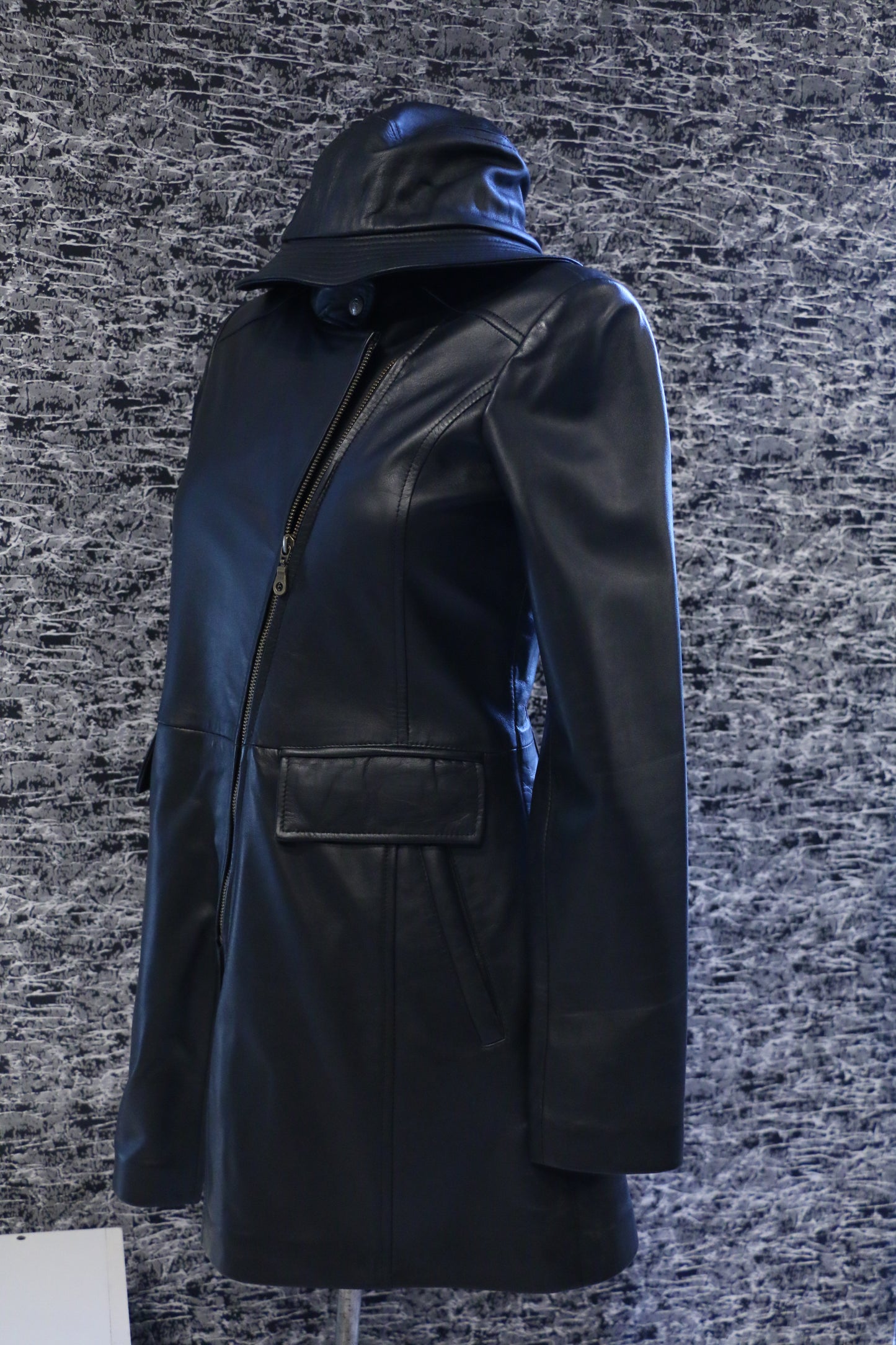 Modern Drift Asymmetric Leather Coat