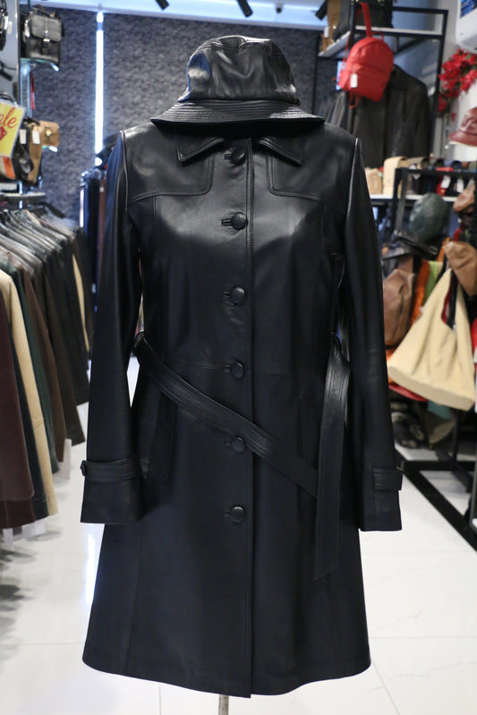 Black – Midnight Black Leather Trench Coat