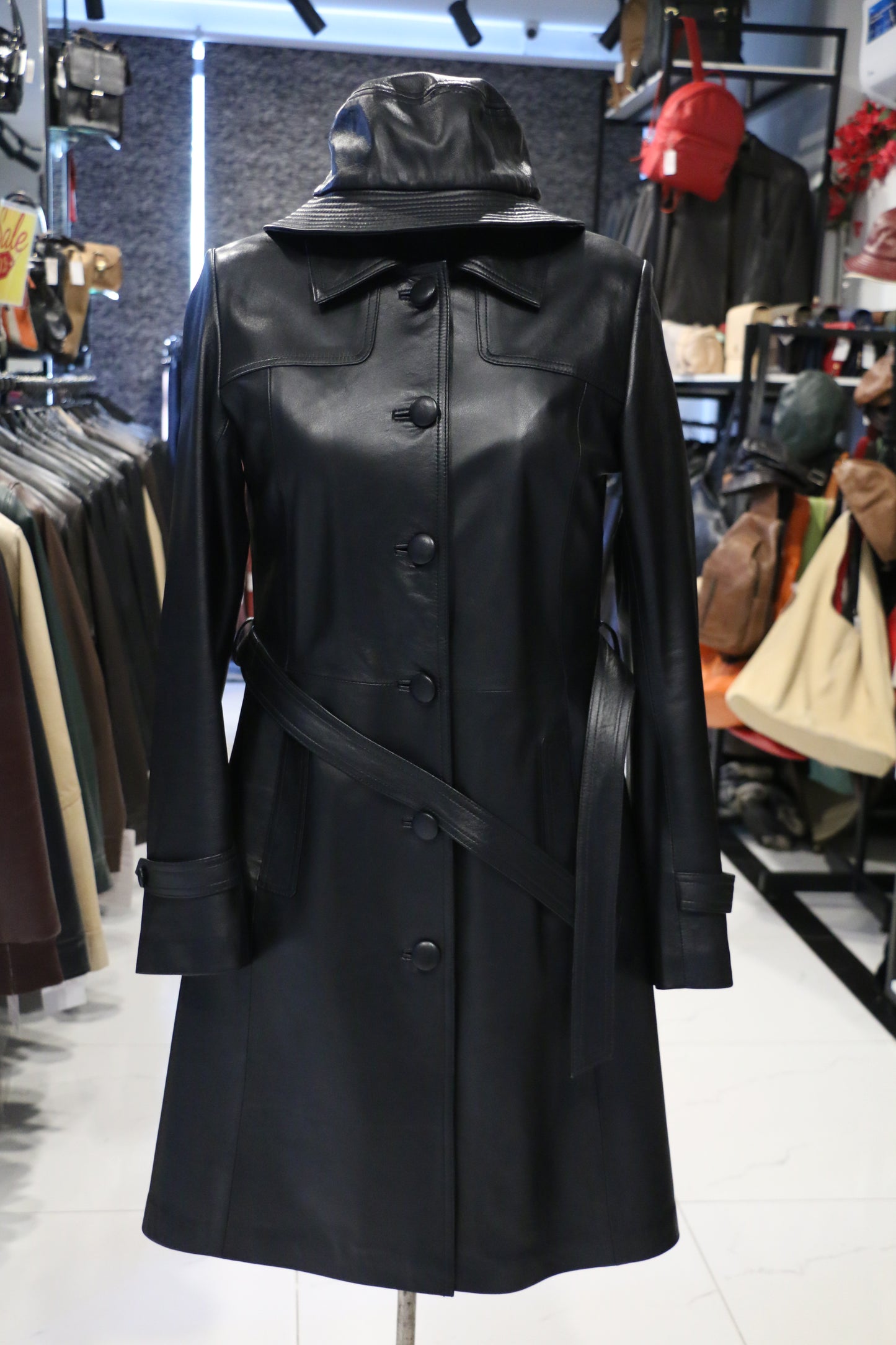 Black – Midnight Black Leather Trench Coat