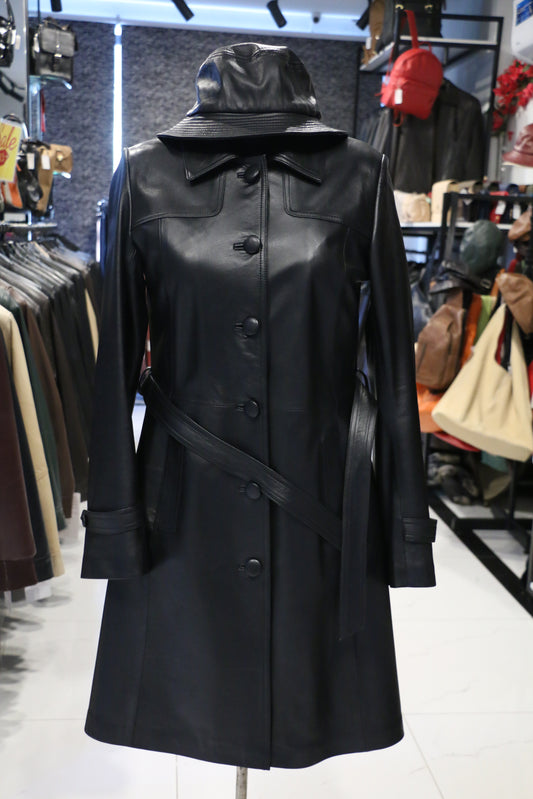 Black – Midnight Black Leather Trench Coat