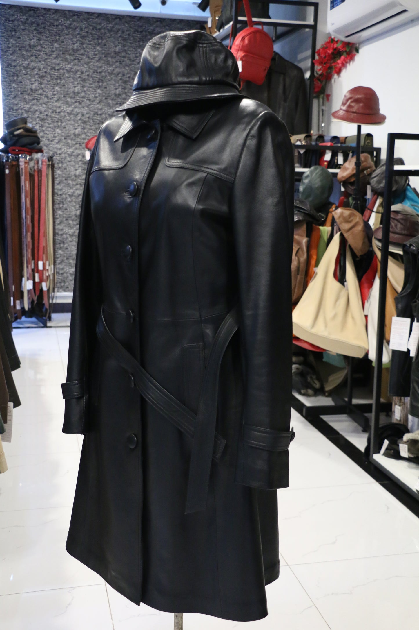 Black – Midnight Black Leather Trench Coat