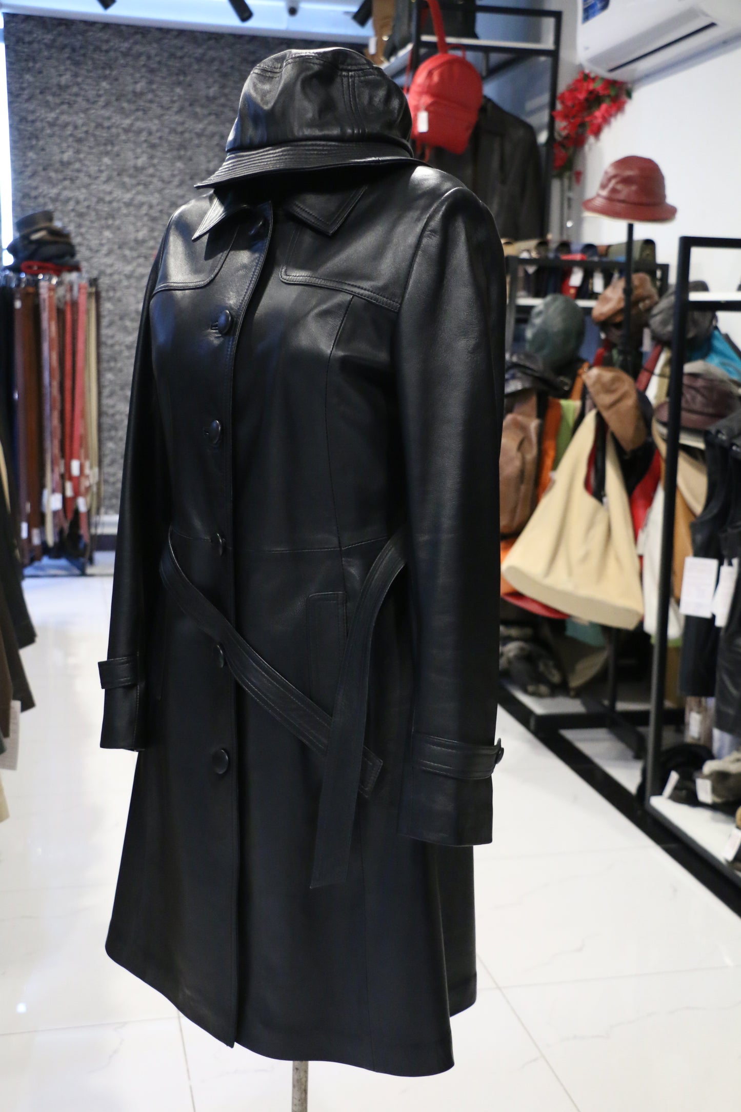 Black – Midnight Black Leather Trench Coat