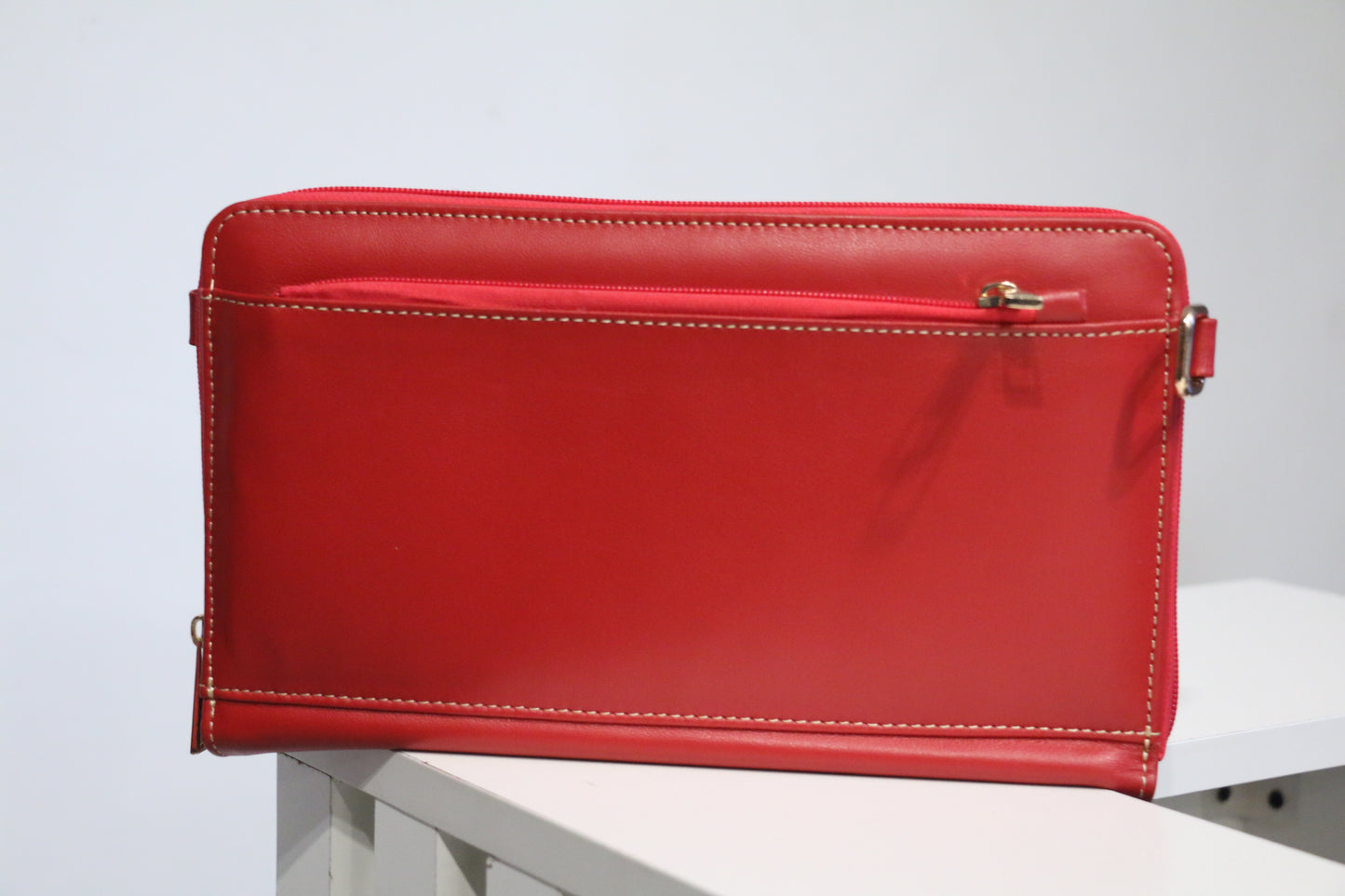 Elegant Red Cow Leather Handbag