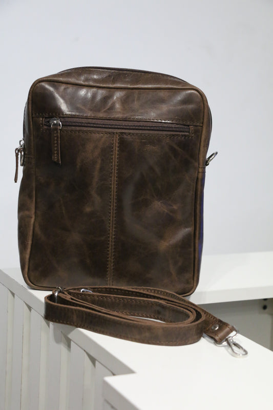 Unisex Dark Brown Leather Bag Pack