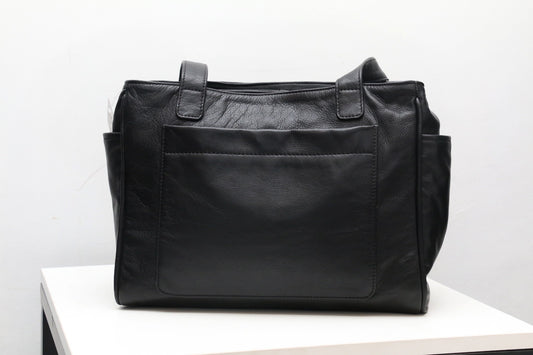 Midnight Grace Tote – Black Leather Women’s Handbag