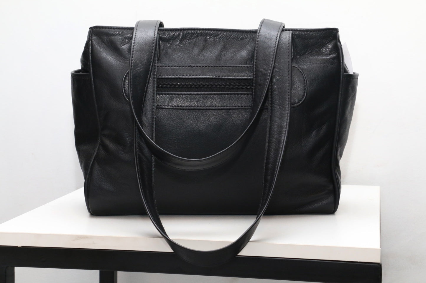 Midnight Grace Tote – Black Leather Women’s Handbag