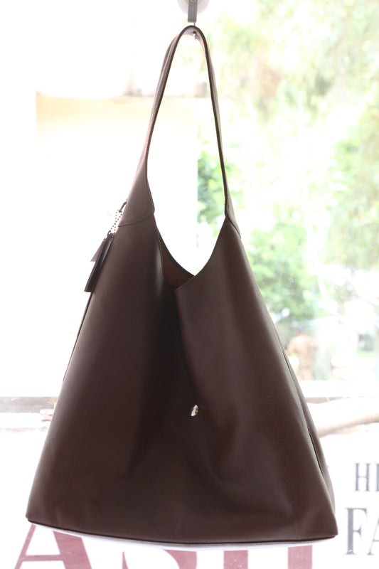 Mocha Luxe Shoulder Bag – Dark Brown
