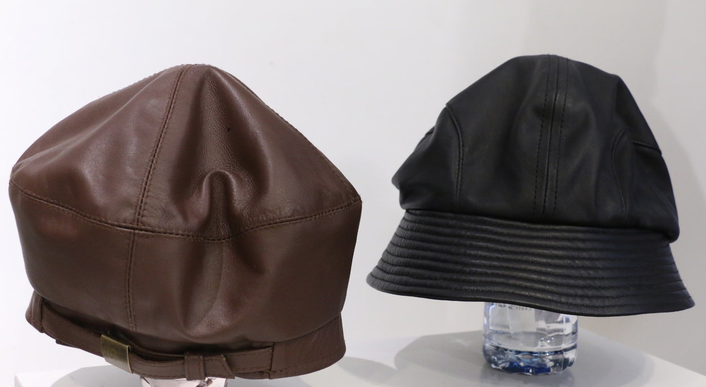 Luxury Smooth-Finish Leather Bucket Cap