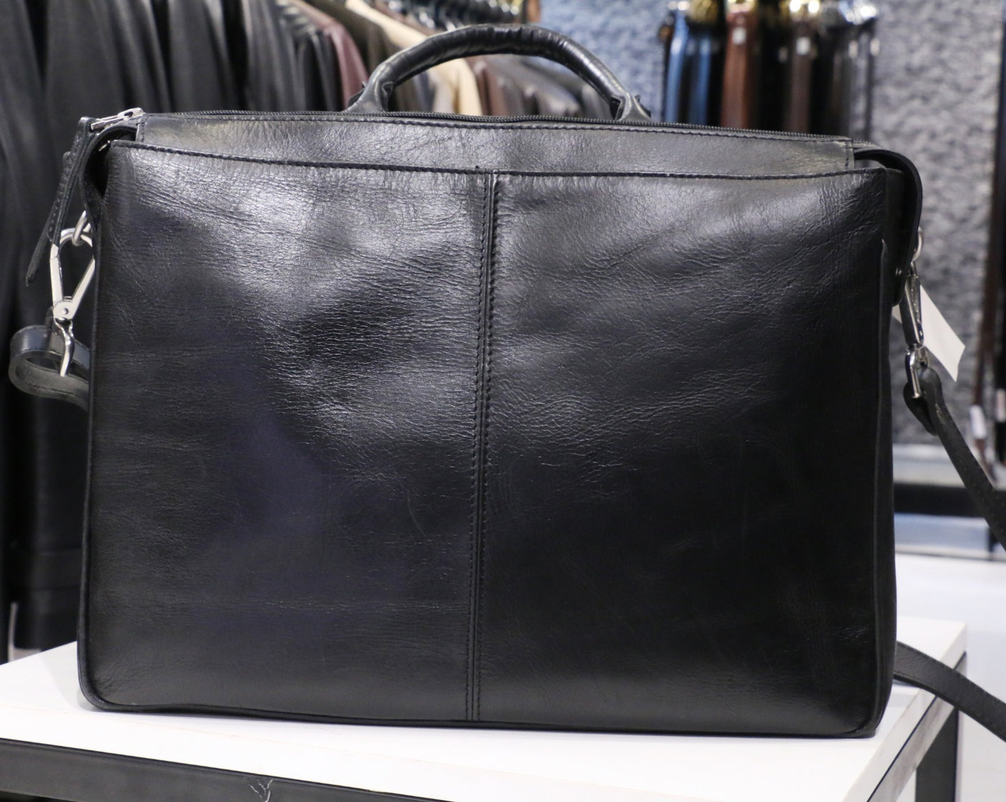 Midnight-Executive Classic Black Leather Office Bag