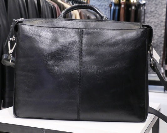 Midnight-Executive Classic Black Leather Office Bag
