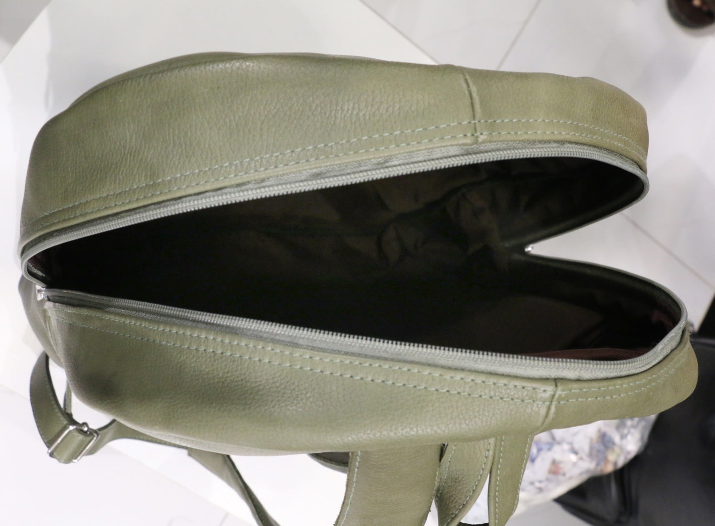 Sea-Green Pro Leather Backpack