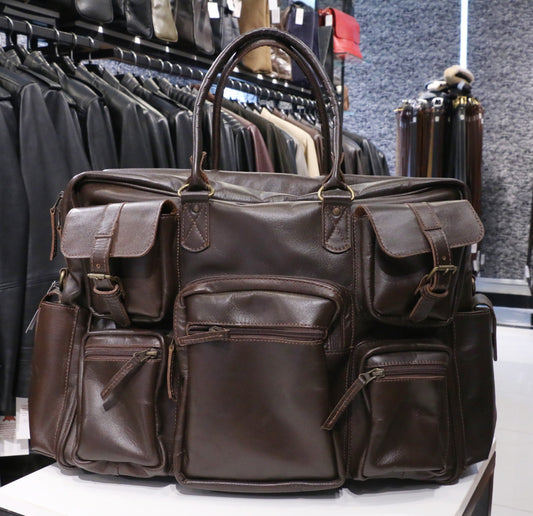 The Expedition Pro Brown Multi-Pocket Utility Bag