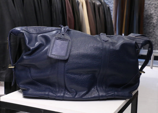 The Ocean Drift-Navy Blue Leather Duffle