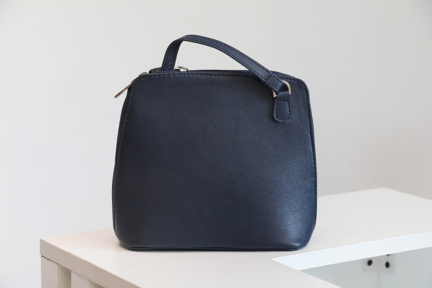 Midnight Charm Zip Crossbody – Navy Blue