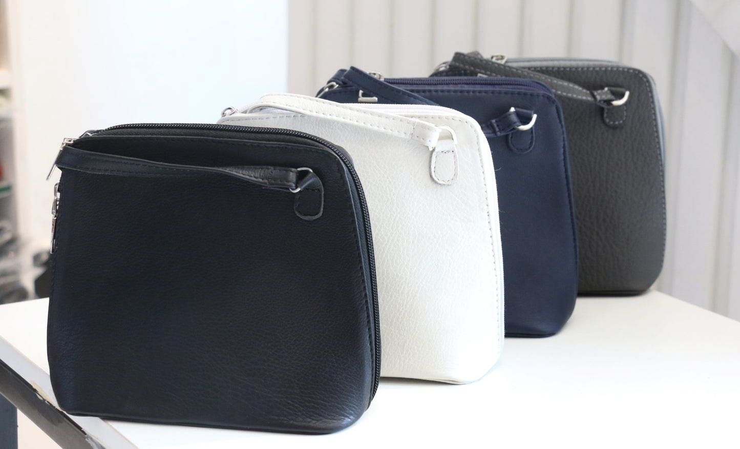 Midnight Charm Zip Crossbody – Navy Blue