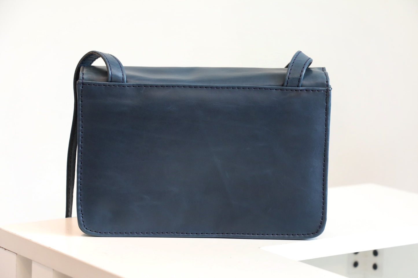 Midnight Blue Leather Crossbody Bag
