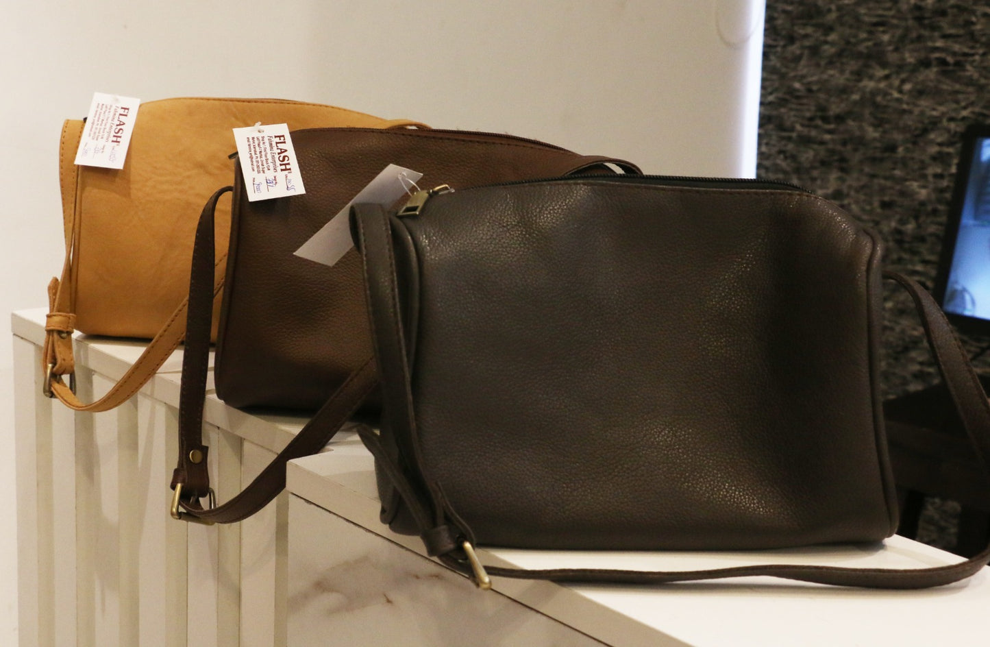 Rich White Color Rectangular Crossbody Bag